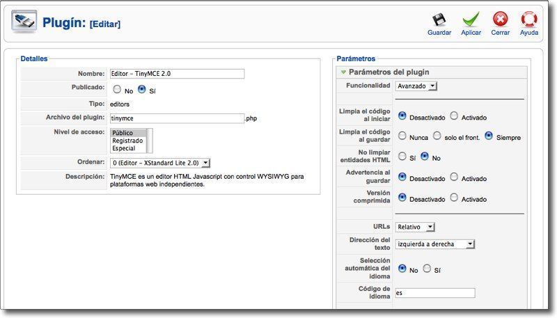 editor de plugins joomla